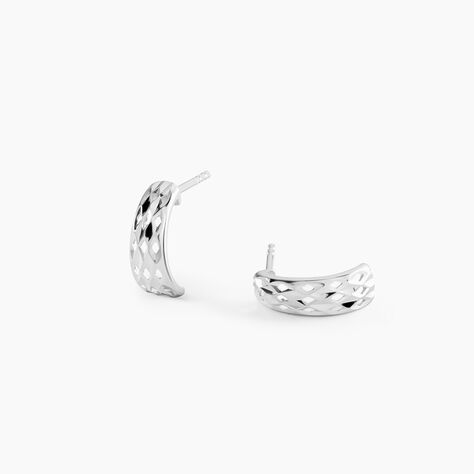 Cr&eacute;oles Sybilles Argent Blanc - Boucles d'oreilles cr&eacute;oles Femme | Histoire d&rsquo;Or