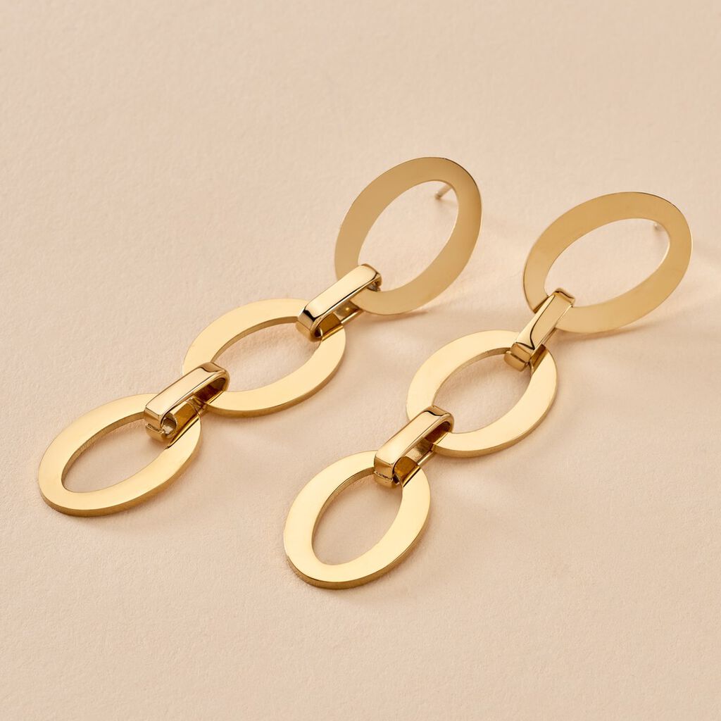 Boucles D'oreilles Pendantes Sprita Acier Doré - Boucles d'oreilles fantaisie Femme | Histoire d’Or