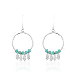 Boucles D'oreilles Pendantes Polyna Argent Blanc Pierre De Synthese - Boucles d'oreilles fantaisie Femme | Histoire d&rsquo;Or