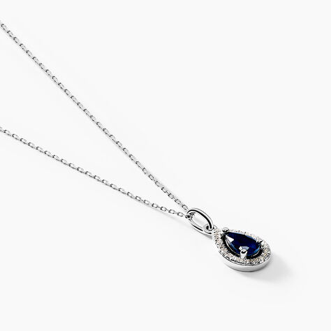 Collier Dorthy Or Blanc Saphir Et Diamant - Colliers Femme | Histoire d’Or