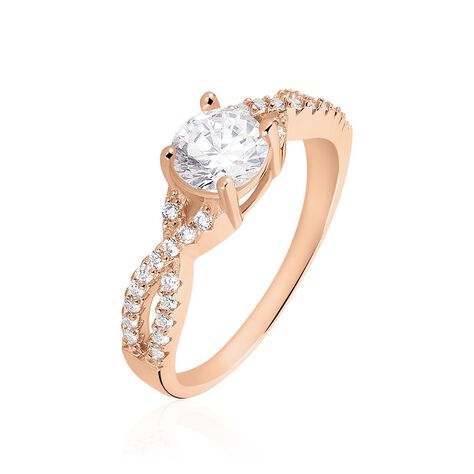 Bague Karin Argent Rose Oxyde De Zirconium - Bagues solitaires Femme | Histoire d’Or