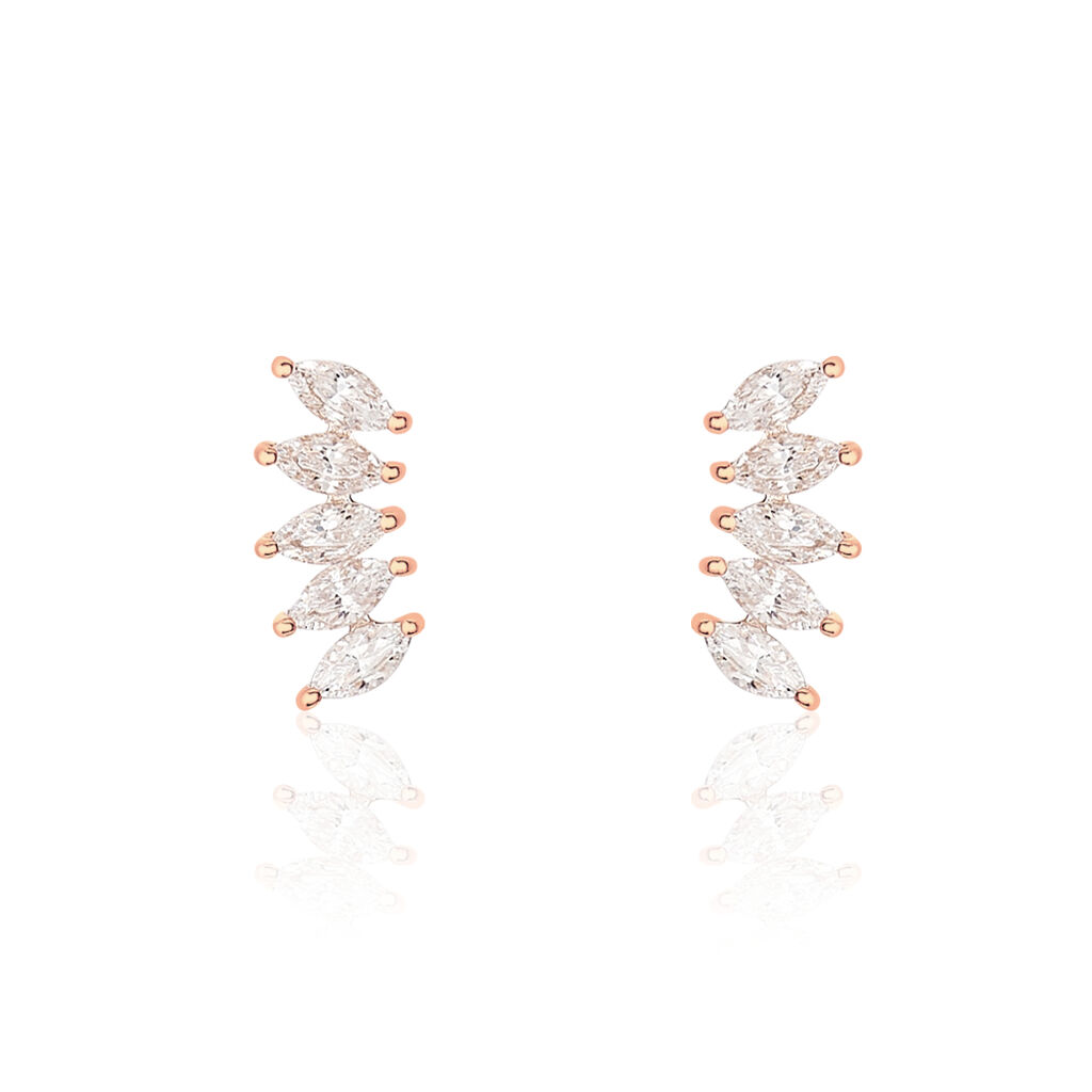 Bijoux D'oreilles Edma Or Rose Oxyde De Zirconium - Ear cuffs Femme | Histoire d’Or