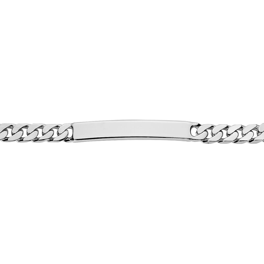 Bracelet Identité Clementine Maille Gourmette Argent Gris - Gourmettes Femme | Histoire d’Or