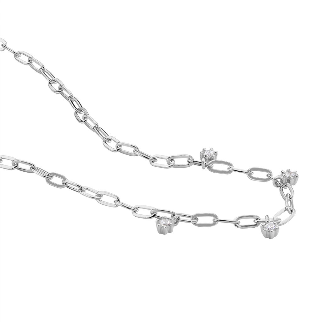 Collier Jonc Sebastia Argent Oxyde De Zirconium - Ras de cou Femme | Histoire d’Or