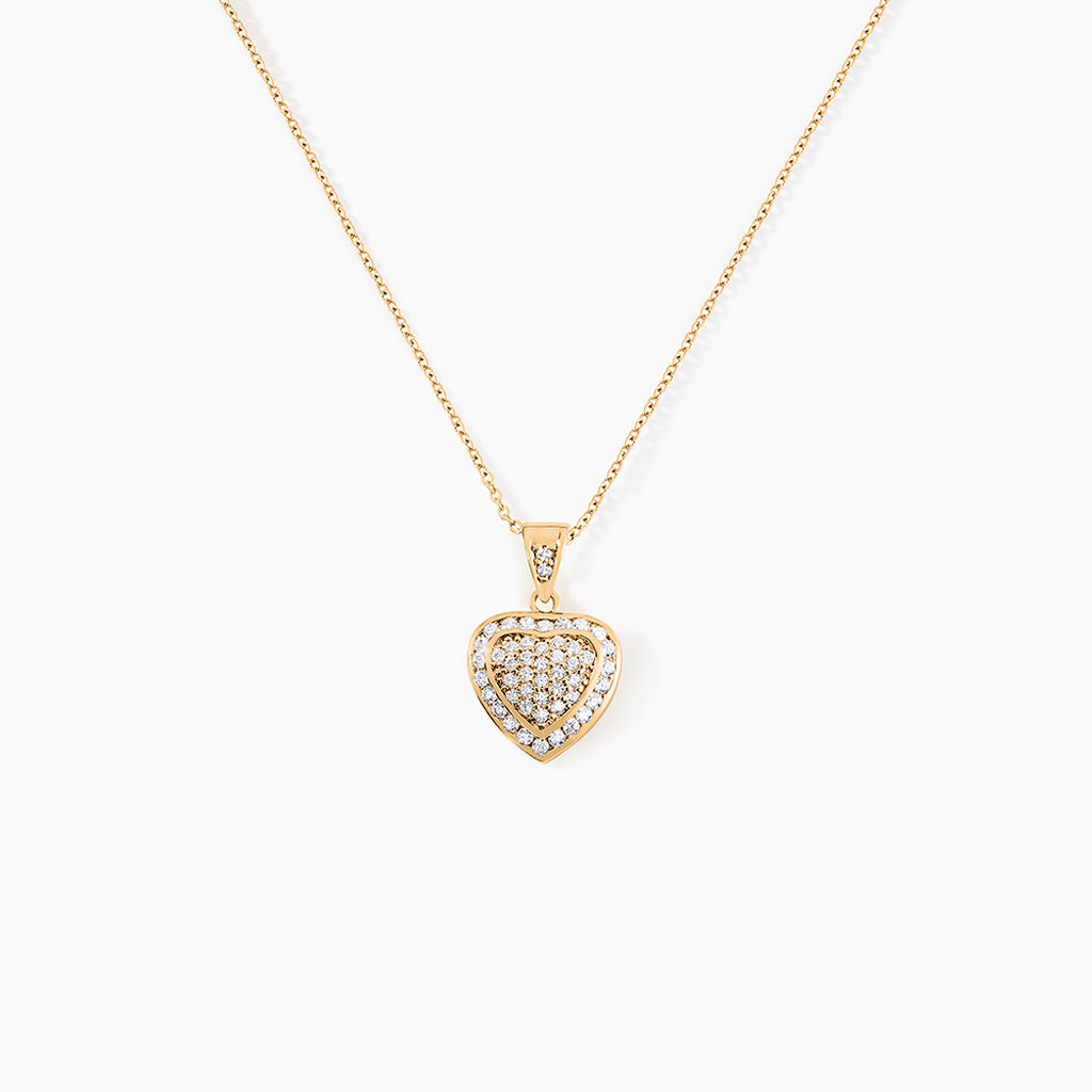 Collier Rhadijaae Plaqu&eacute; Or Jaune Oxyde De Zirconium - Colliers Femme | Histoire d&rsquo;Or