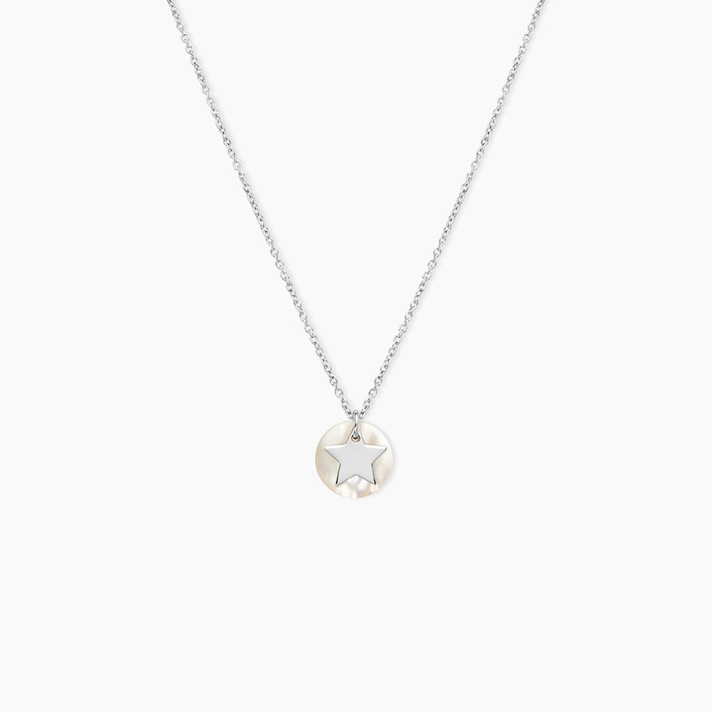 Collier Argent Blanc Pierine Nacre - Ras de cou Femme | Histoire d’Or