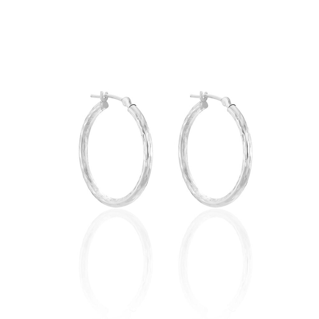 Créoles Cayla Or Blanc - Boucles d'oreilles créoles Femme | Histoire d’Or