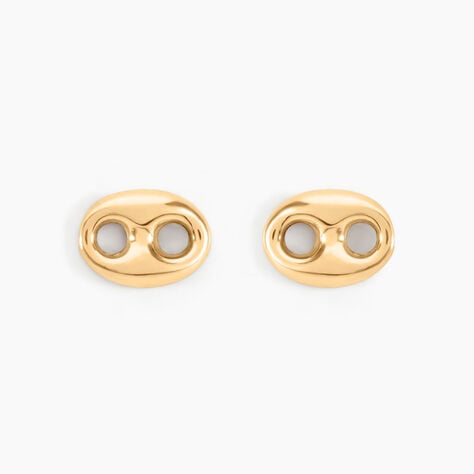 Boucles D'oreilles Puces Cara Grain De Cafe Or Jaune - Clous d'oreilles Femme | Histoire d’Or