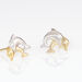 Boucles D'oreilles Puces Fulvie Double Dauphins Or Bicolore