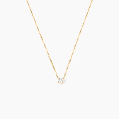 Collier Or Jaune Aphrodite Diamant Synthetique - Colliers Femme | Histoire d&rsquo;Or