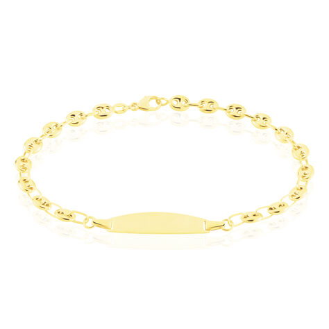 Bracelet Identité Evin Maille Grain De Cafe Or Jaune - Bracelets Communion Enfant | Histoire d’Or