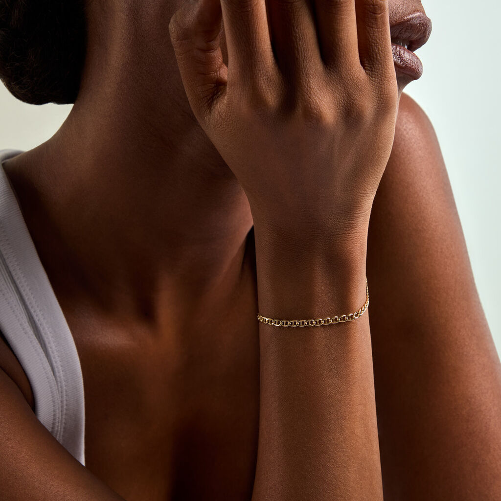 Bracelet Capucin Argent Dor&eacute; A L'Or 750/1000 - Bijoux sans pierre Femme | Histoire d&rsquo;Or