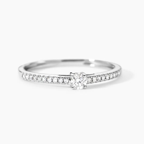 Bague Eliisa Platine Blanc Diamant - Bagues solitaires Femme | Histoire d’Or