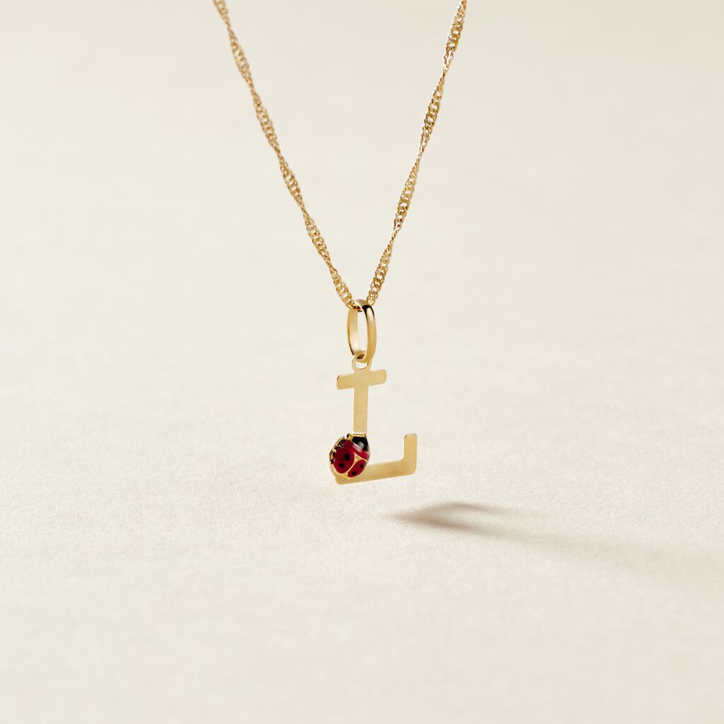 Pendentif Helidie Coccinelle Lettre Or Jaune - Pendentifs Enfant | Histoire d’Or