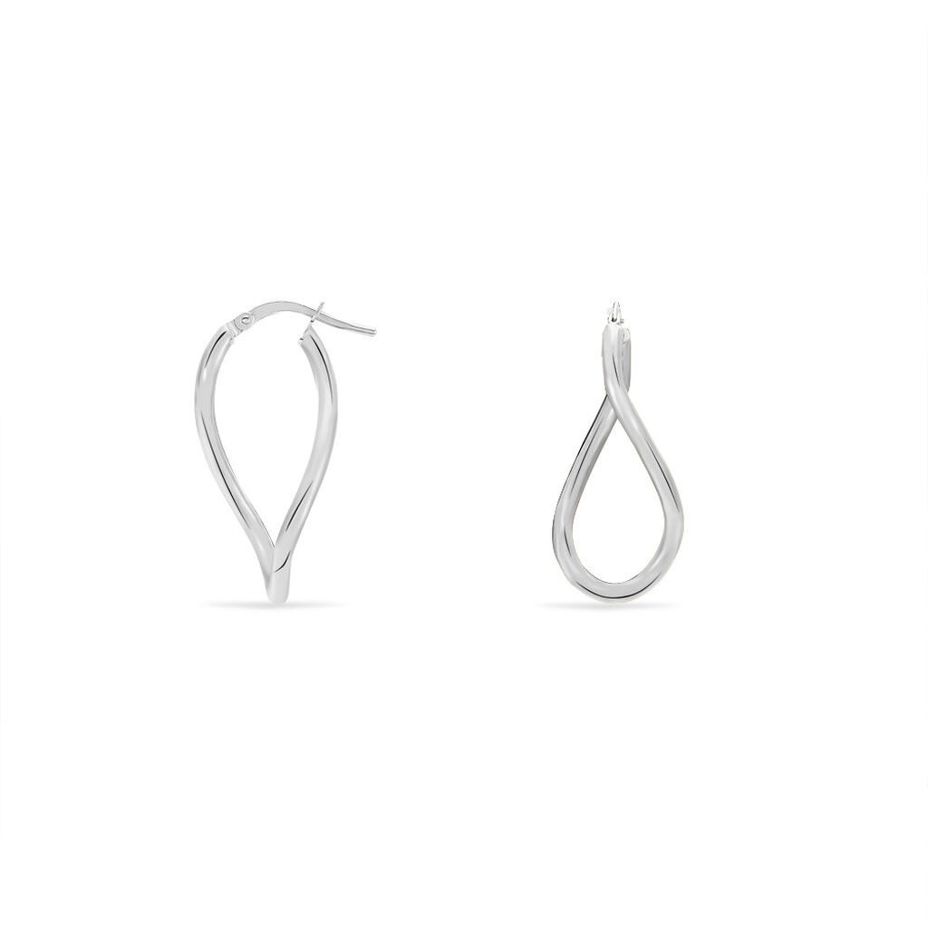 Créoles Hellen Or Blanc - Boucles d'oreilles créoles Femme | Histoire d’Or