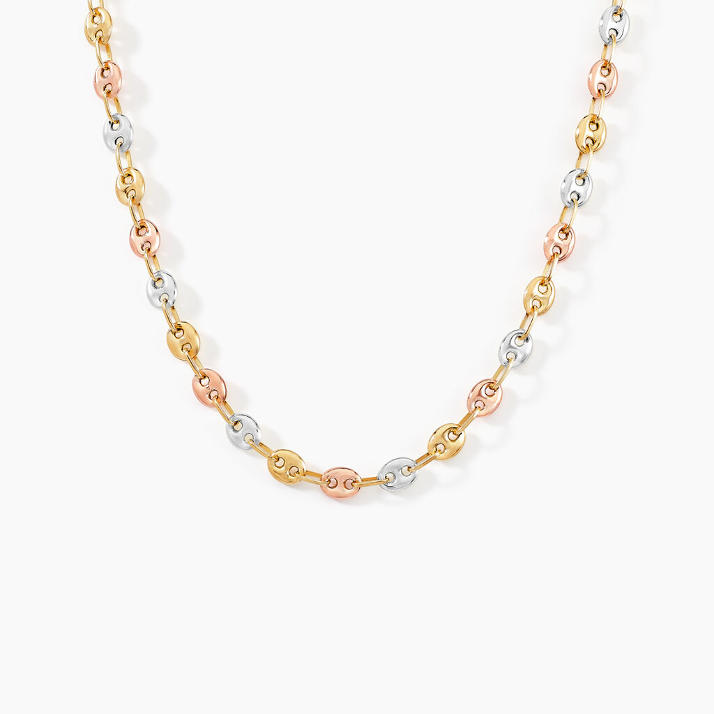 Collier Maille Dami Maille Grain De Cafe Or Tricolore - Chaines Femme | Histoire d’Or