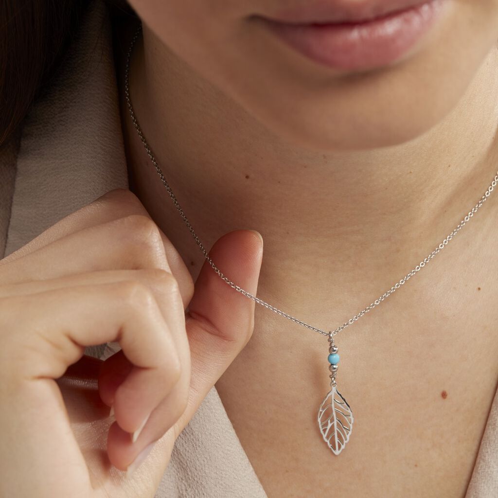 Collier Grethel Argent Blanc Turquoise - Colliers fantaisie Femme | Histoire d’Or