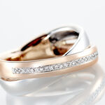 Bague Andrette Or Bicolore Diamant - Bagues avec pierre Femme | Histoire d&rsquo;Or