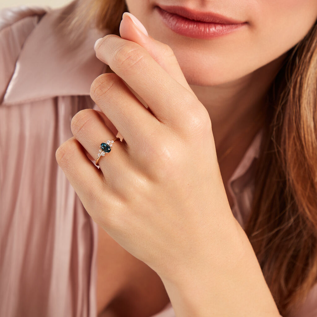 Bague Pansy Or Jaune Topaze Oxyde De Zirconium - Bagues solitaires Femme | Histoire d’Or