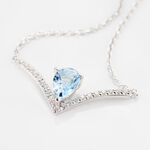 Collier Marlene Or Blanc Topaze Et Oxyde De Zirconium - Colliers Femme | Histoire d&rsquo;Or