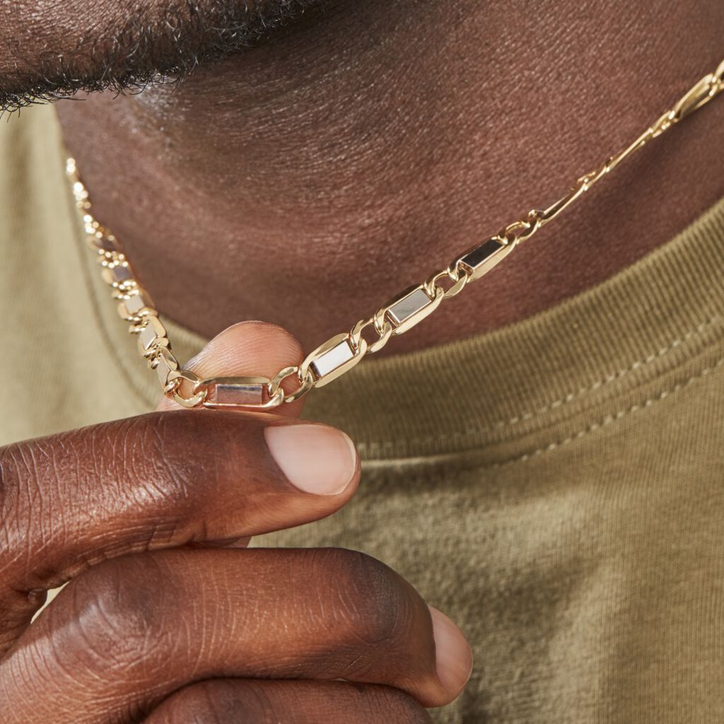 Collier Danae Plaquette Or Bicolore - Chaines Homme | Histoire d’Or
