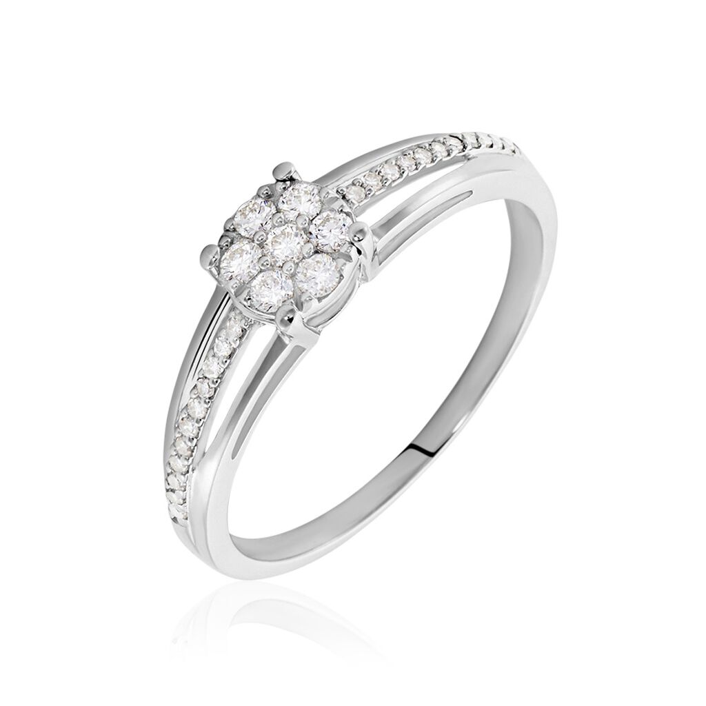 Bague Or Blanc Katherina Diamants - Bagues avec pierre Femme | Histoire d’Or