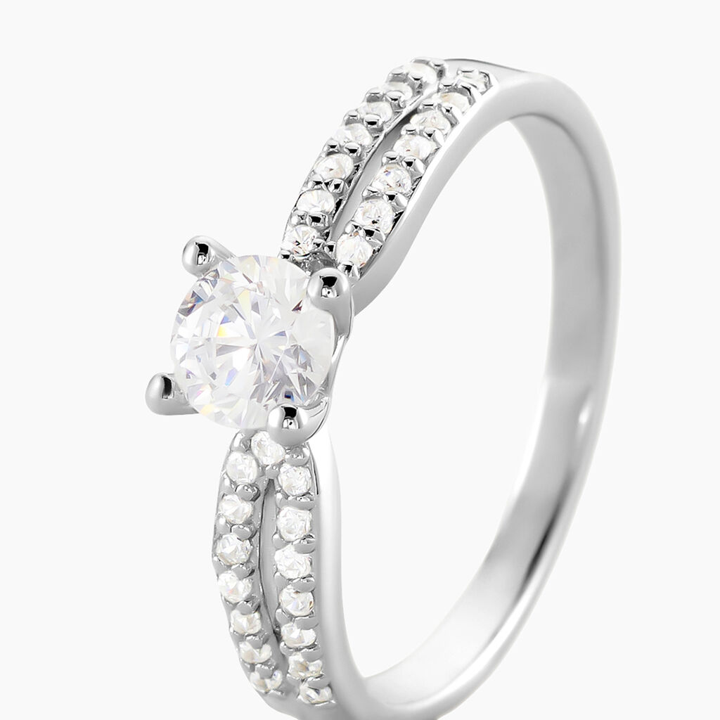 Bague Solitaire Solitea Argent Blanc Oxyde De Zirconium - Bagues solitaires Femme | Histoire d&rsquo;Or