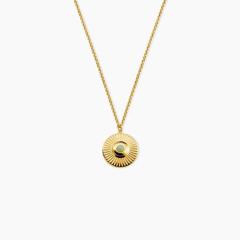 Collier Gladen Acier Jaune Aventurine - Colliers fantaisie Femme | Histoire d&rsquo;Or