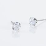 Boucles D'oreilles Puces Eddie Or Blanc Oxyde De Zirconium - Clous d'oreilles Femme | Histoire d&rsquo;Or