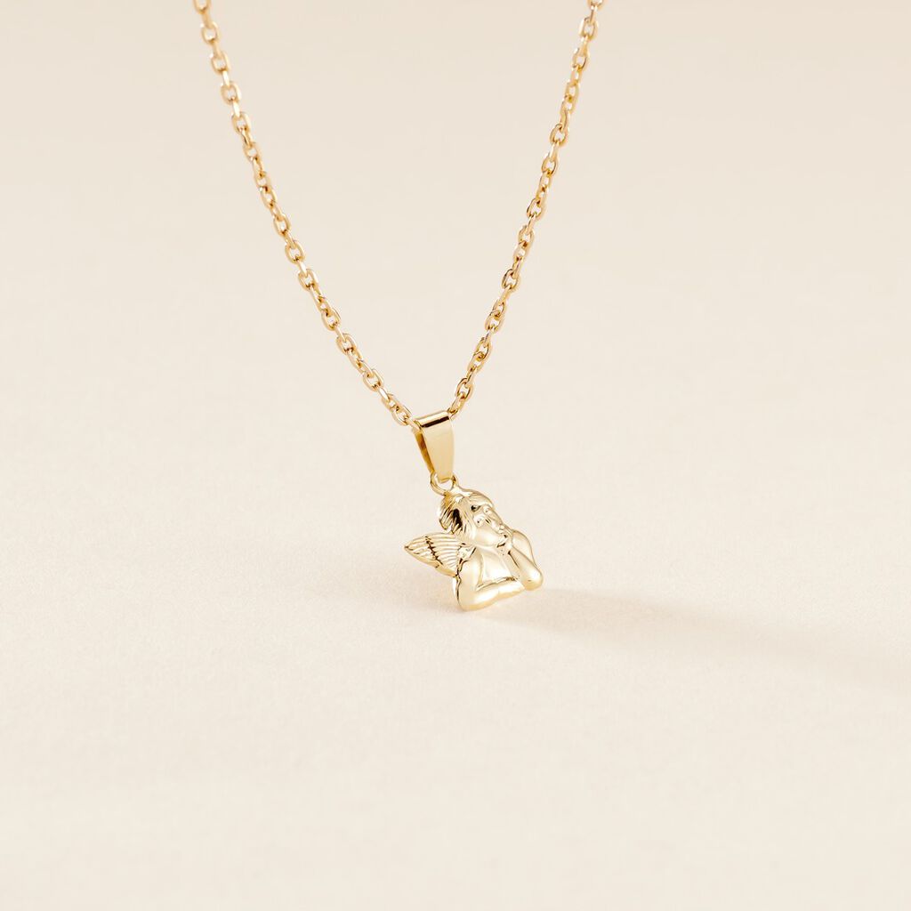 Pendentif Abelone Ange Penseur Or Jaune - Pendentifs Communion Enfant | Histoire d&rsquo;Or