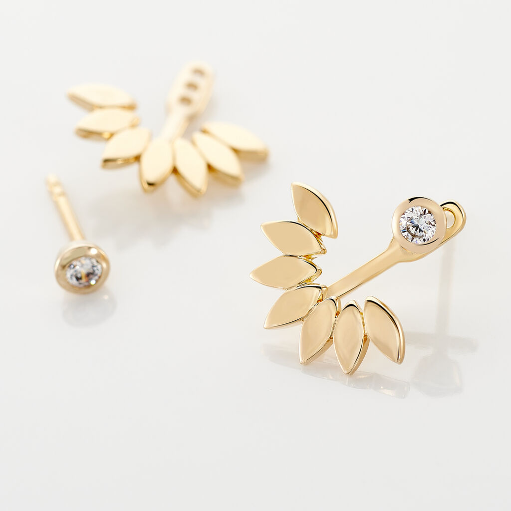 Bijoux D'oreilles Varia Plaqué Or Jaune Oxyde De Zirconium - Boucles d'oreilles fantaisie Femme | Histoire d’Or