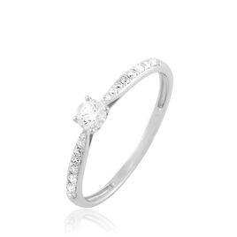 Bague Solitaire Laetitia Or Blanc Diamant - Bagues solitaires Femme | Histoire d’Or