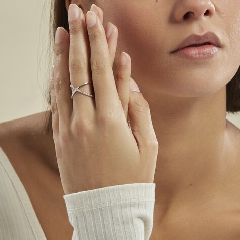 Bague Miya Argent Blanc Oxyde De Zirconium - Bagues avec pierre Femme | Histoire d’Or