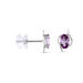 Boucles D'oreilles Puces Vrille Ovale Or Blanc Amethyste - Clous d'oreilles Femme | Histoire d’Or