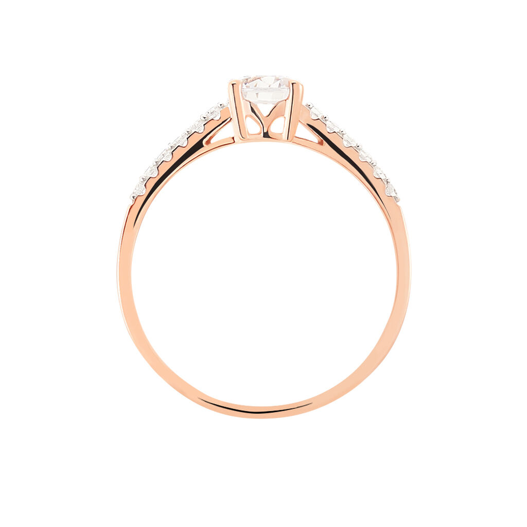 Bague Solitaire Manon Or Rose Oxyde De Zirconium - Bagues solitaires Femme | Histoire d&rsquo;Or