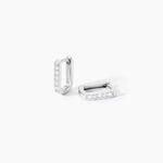 Cr&eacute;oles Amae Argent Blanc Oxydes De Zirconium - Boucles d'oreilles cr&eacute;oles Femme | Histoire d&rsquo;Or