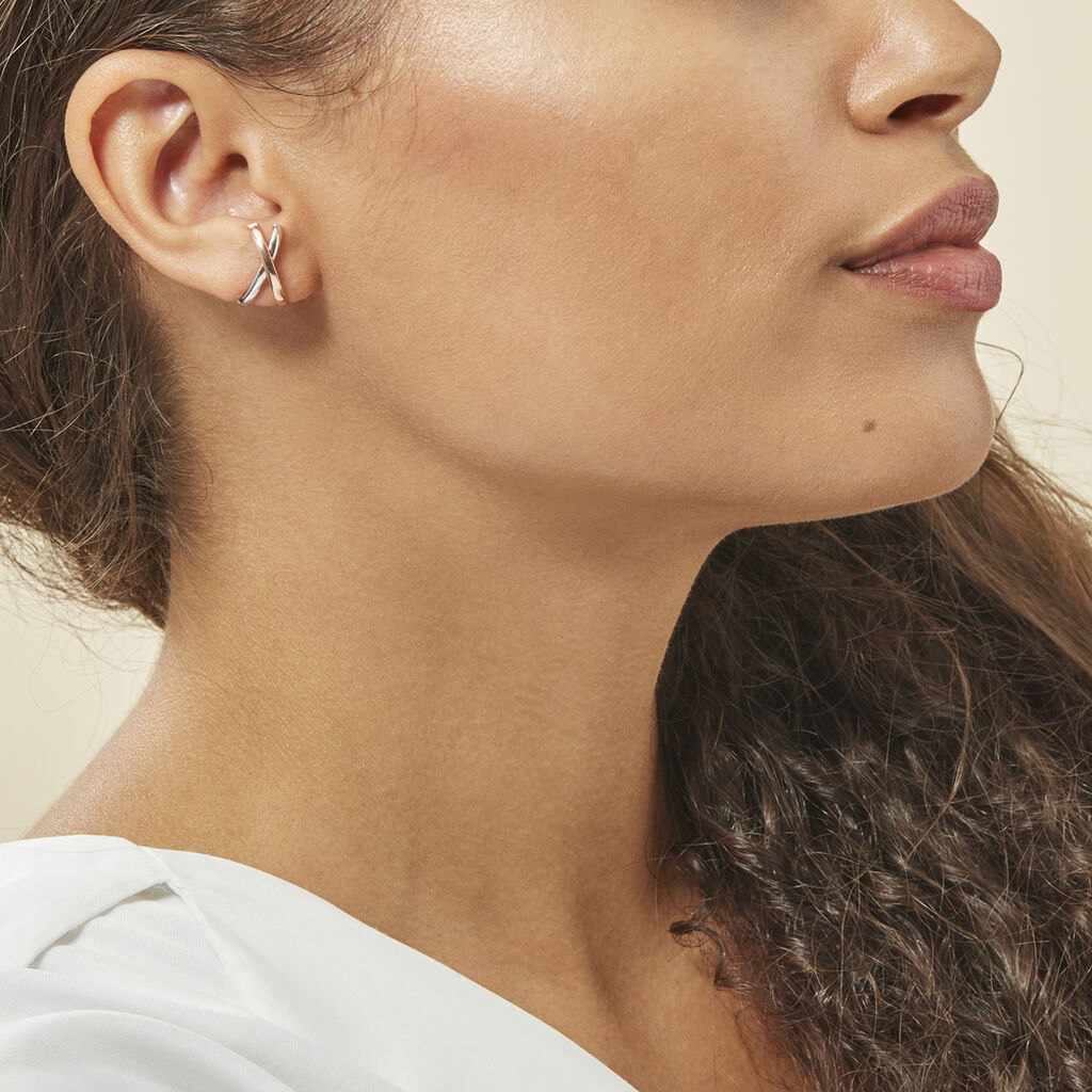Créoles Bleona Croisees Or Bicolore - Boucles d'oreilles créoles Femme | Histoire d’Or