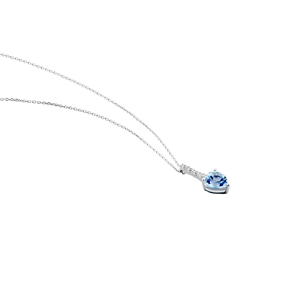 Collier Fany Or Blanc Topaze Et Oxyde De Zirconium - Colliers Femme | Histoire d’Or