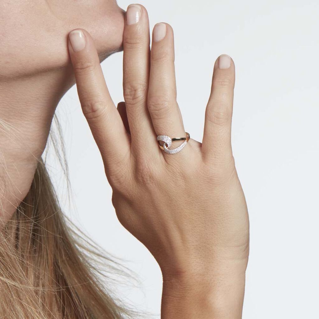 Bague Boucle D'or Or Jaune Oxyde De Zirconium - Bagues avec pierre Femme | Histoire d’Or