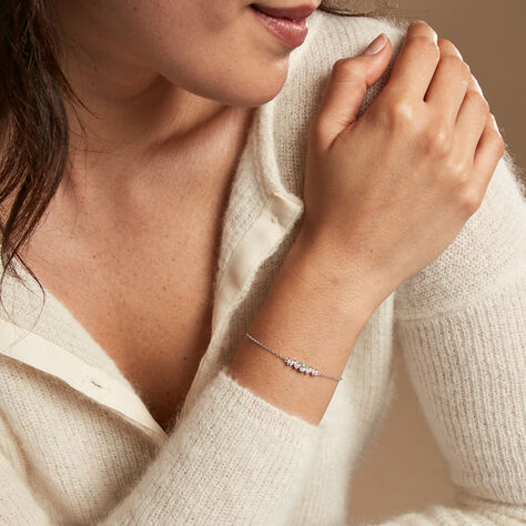 Bracelet Jolan Argent Blanc Oxyde De Zirconium - Bracelets Coeur Femme | Histoire d’Or