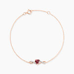 Bracelet Clothilde Or Rose Grenat Oxyde De Zirconium - F&ecirc;te des m&egrave;res Femme | Histoire d&rsquo;Or