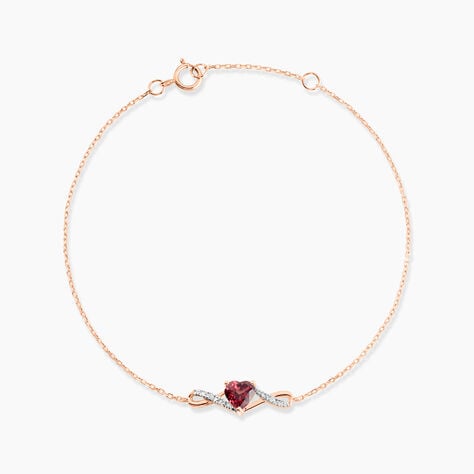 Bracelet Clothilde Or Rose Grenat Oxyde De Zirconium - F&ecirc;te des m&egrave;res Femme | Histoire d&rsquo;Or