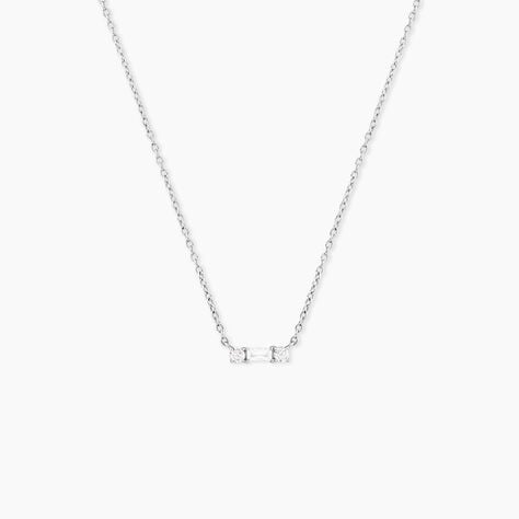 Collier Baguette Argent Blanc Oxyde De Zirconium - Colliers fantaisie Femme | Histoire d&rsquo;Or