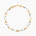 Bracelet Or Bicolore Maille Altern&eacute;e 1/3 - Bracelets cha&icirc;ne Femme | Histoire d&rsquo;Or