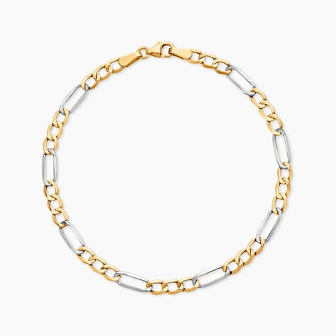 Bracelet Or Bicolore Maille Altern&eacute;e 1/3 - Bracelets cha&icirc;ne Femme | Histoire d&rsquo;Or