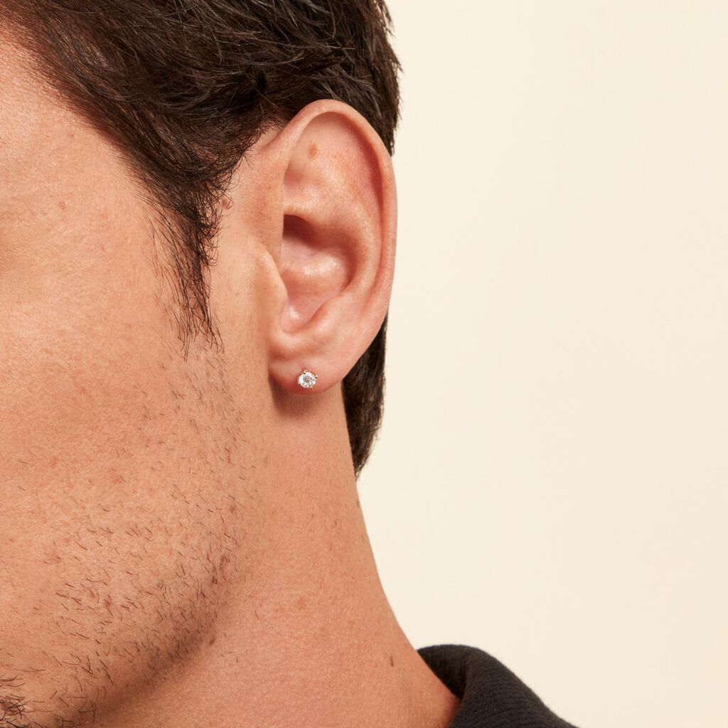 Boucle D'oreille Puce Unitaire Victoria Or Jaune Diamant - Clous d'oreilles Famille | Histoire d’Or