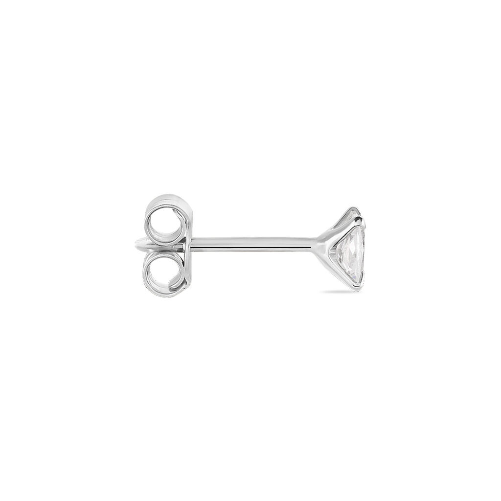 Boucle D'oreille Puce Unitaire Paco Argent Blanc Oxyde De Zirconium - Boucles d'oreilles fantaisie Homme | Histoire d’Or