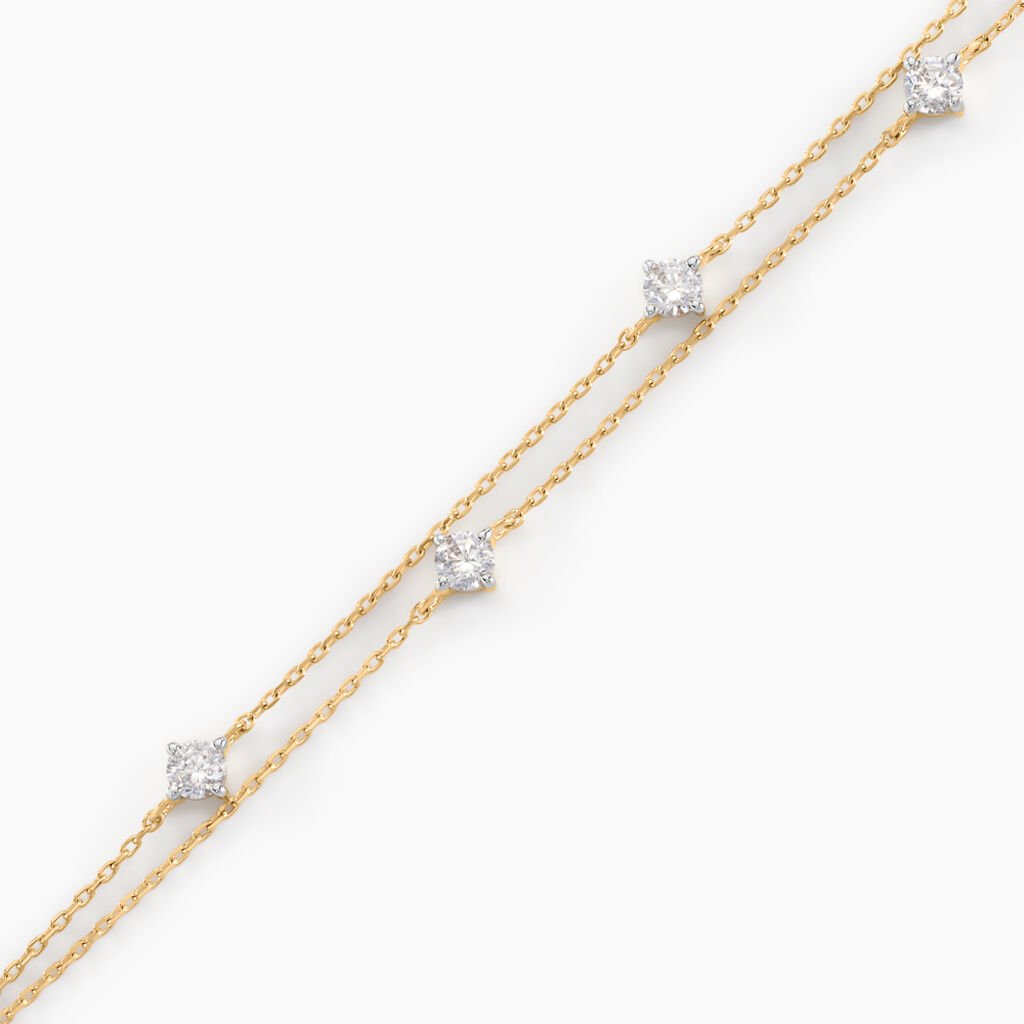 Bracelet Or Jaune Eclat D'etoile Oxyde De Zirconium - Bracelets Femme | Histoire d&rsquo;Or