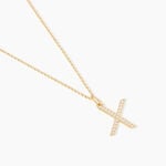 Pendentif Lettre X Or Jaune Oxyde - Pendentifs empierr&eacute;s Famille | Histoire d&rsquo;Or