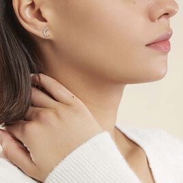 Boucles D'oreilles Pendantes Francoise-marie Lune Or Jaune Oxyde - Boucles d'Oreilles Lune Femme | Histoire d’Or